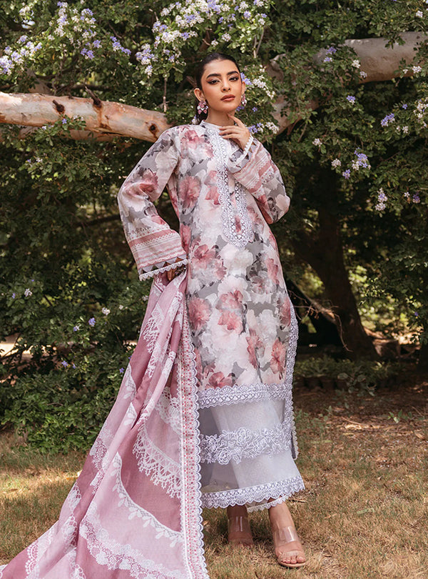 Zainab Chottani White Floral Printed Lawn Collection Replica