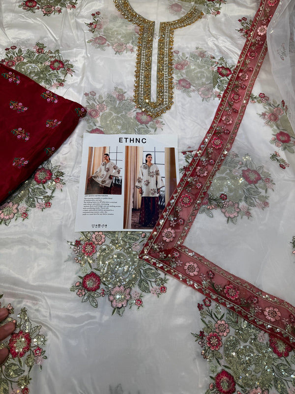 ETHNC TESSEL SILK 3PC WHITE