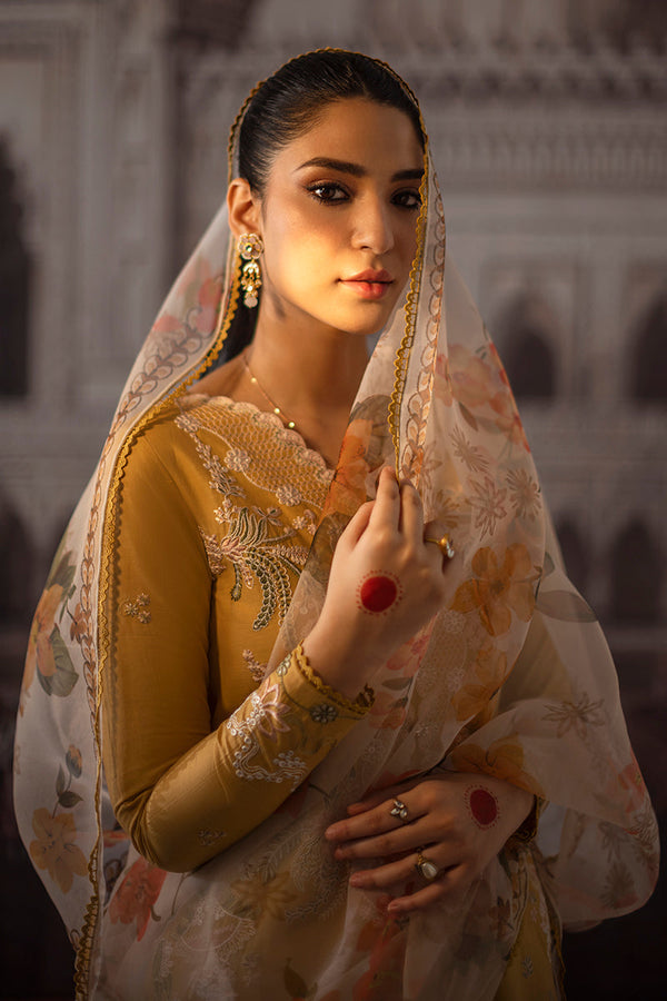 Ramsha | Mustard - Lawn Collection Replica