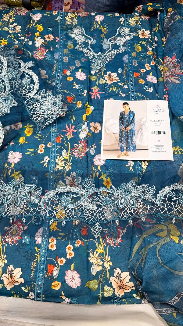 QALAMKAR PQ10 FAHA LAWN (Sea Green)