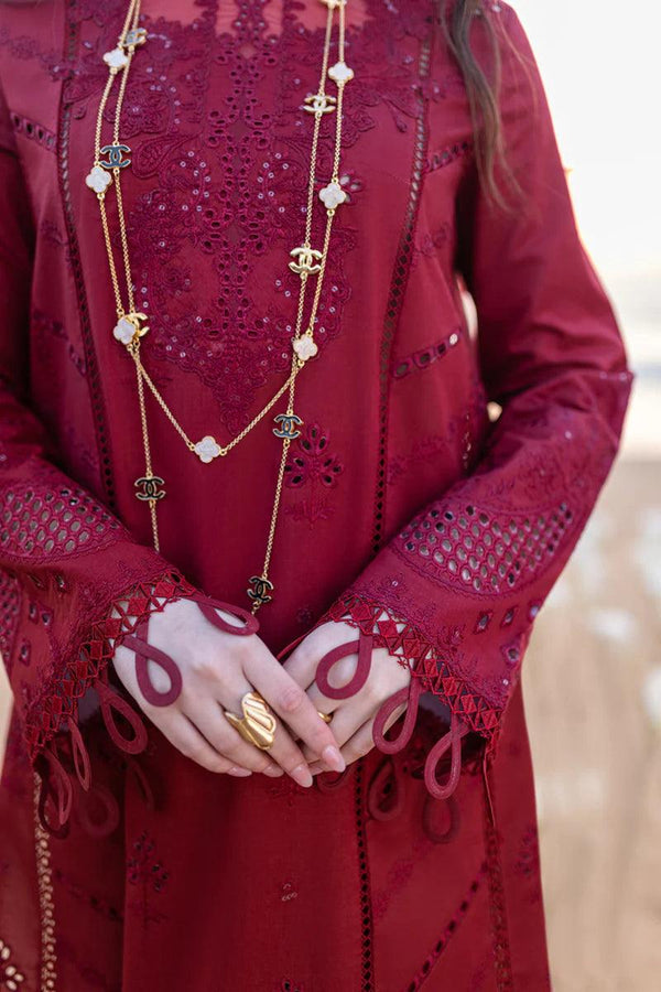 Qalamkar | Maroon - Luxury Lawn Collection Replica