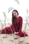 Qalamkar | Maroon - Luxury Lawn Collection Replica