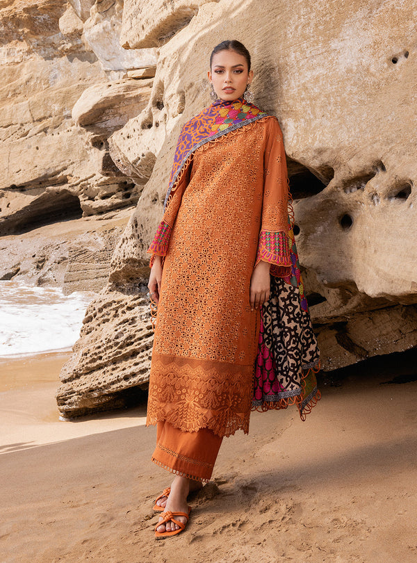 Zainab Chottani | Rust - Chikankari Collection Replica