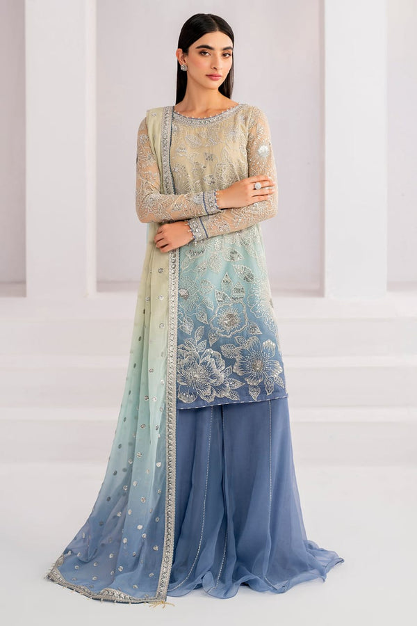 Jazmin Sky Blue Chiffon Formal Collection Replica