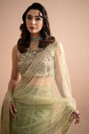 Maria B Green Exclusive Net Saree Replica