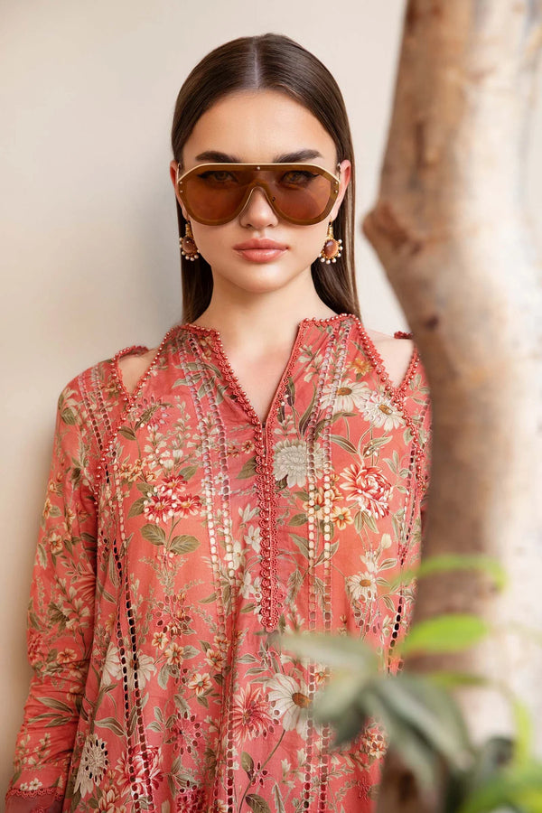 Maria B MPrint | Peach - Lawn Collection Replica