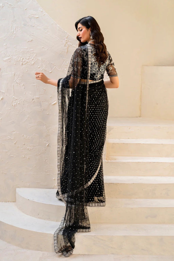 Iznik Black Exclusive Net Saree Replica