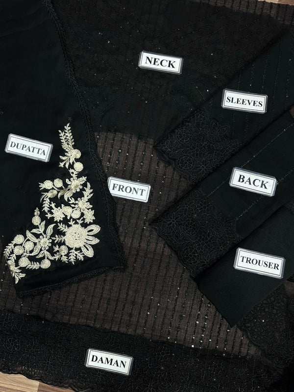 Azure Black Chiffon Collection Replica