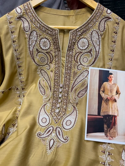 ETHNC KURTA SET E-1096 2PC SAND