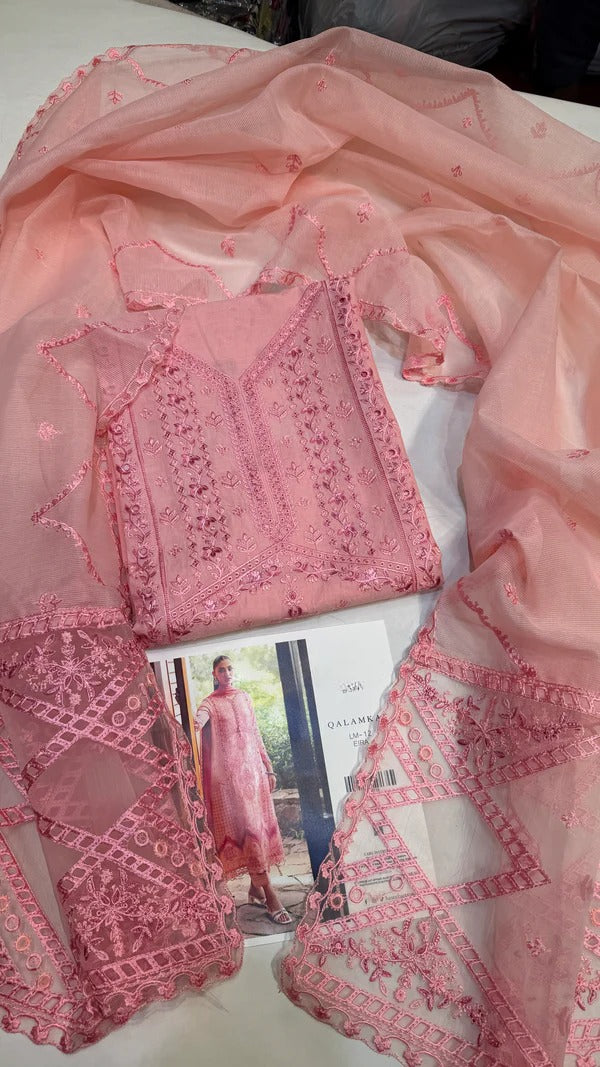 Qalamkar Lawn LM-12 Eira (Dusty Pink)