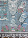 Adan's Libas Sky Blue Luxury Lawn Collection Replica