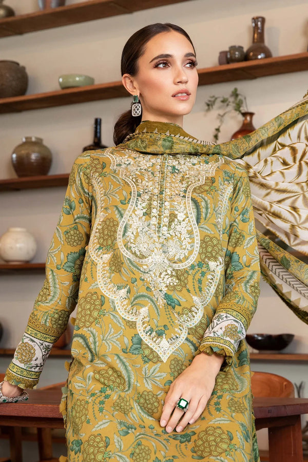 Maria B | Mustard Green - MPrint Lawn Collection Replica