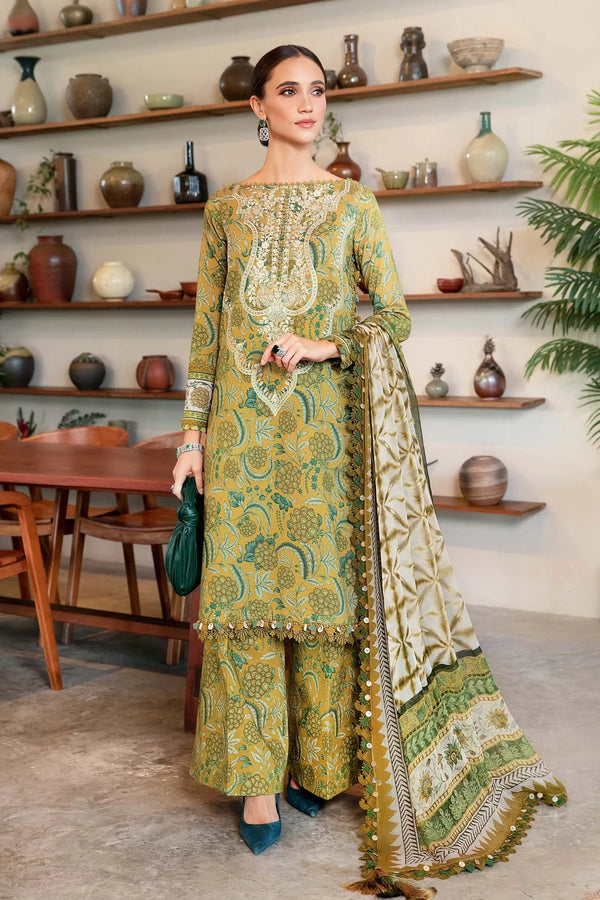 Maria B | Mustard Green - MPrint Lawn Collection Replica