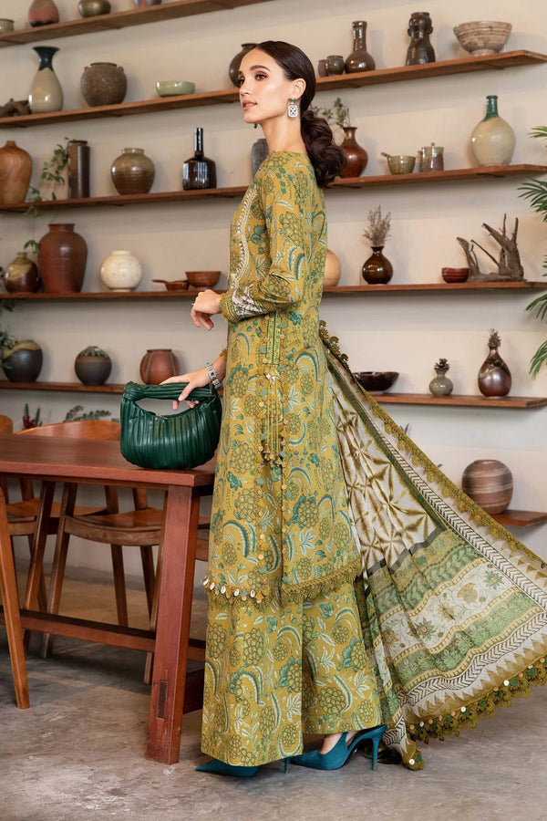 Maria B | Mustard Green - MPrint Lawn Collection Replica