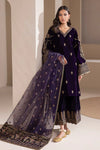 Baroque Dark Purple Velvet Formal Collection Replica