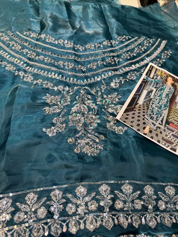 SRA Shisha Silk Ferozea Sea Green 3Pc