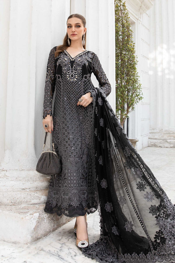 Maria B Black Chiffon Formal Collection Replica