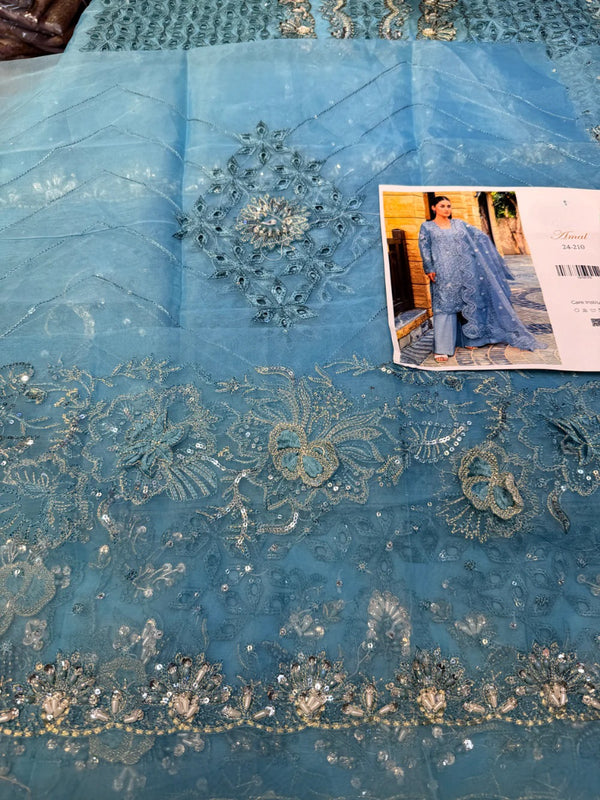 Laila Mishra Signature Organza Amal โ Ice Blue Collection