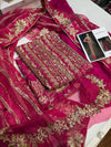 Sana Safinaz Signature Tassel Silk โ Shocking Pink Ensemble