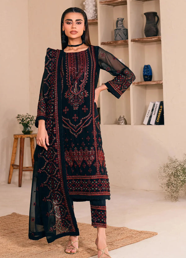 Noorma Kaamal Black Chiffon Formal Collection Replica