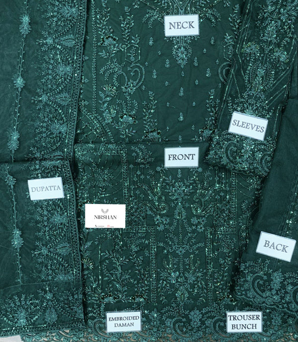 Kanwal Malik | Bottle Green - Net Collection Replica
