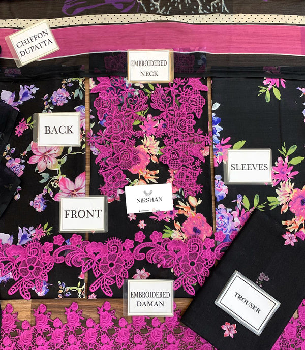 Asifa & Nabeel | Black - Lawn Collection Replica