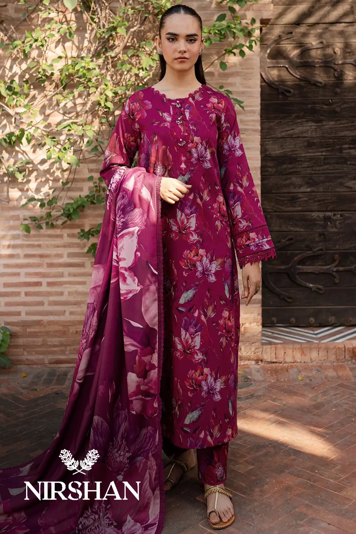 Farasha | Magenta - Printed Lawn Collection Replica