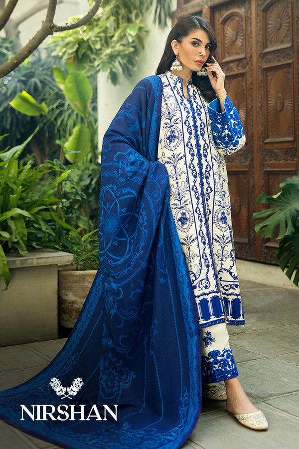 Zainab Chottani | Ivory & Royal Blue - Lawn Collection Replica