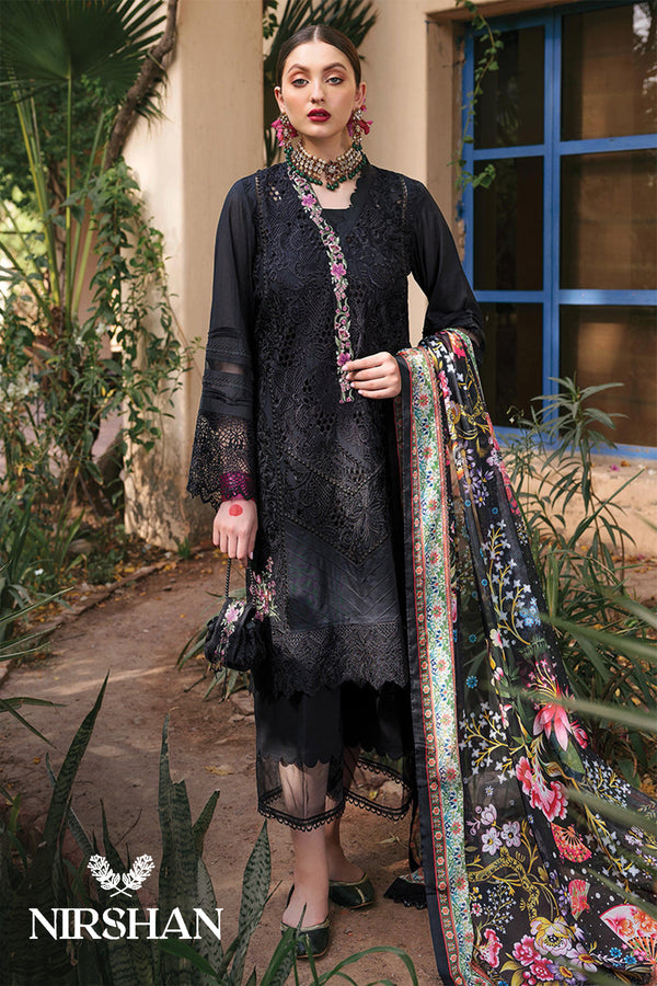 Ittehad | Black - Lawn Cotton Collection Replica