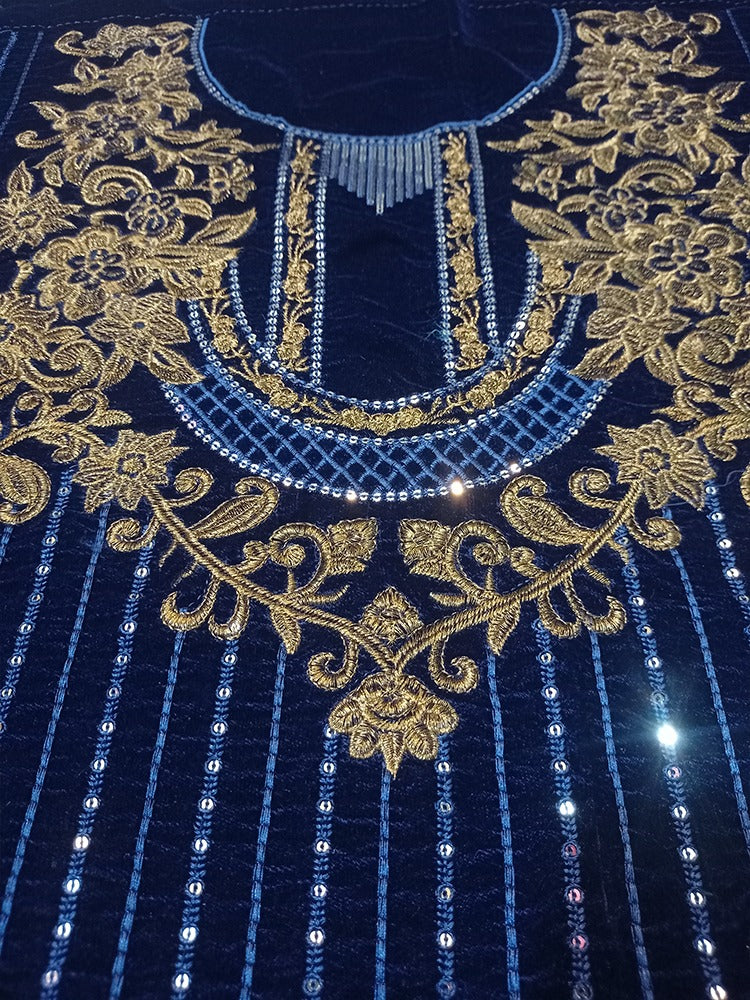 Azure Navy Blue Formal Collection Velvet Replica
