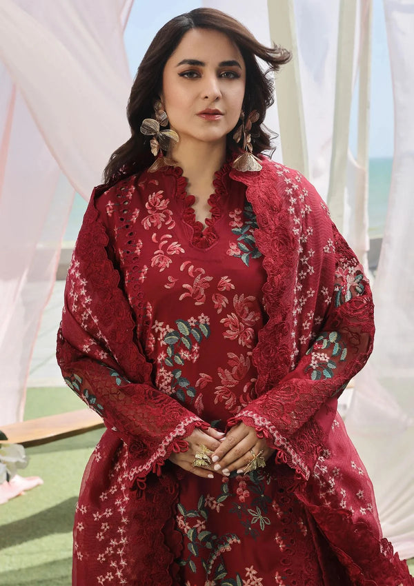 Mariyam Hussain | Maroon - Lawn Cotton Collection Replica