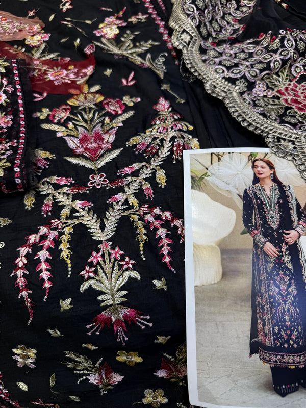 QALAMQAR LAWN FK-15 HANNAH BLACK