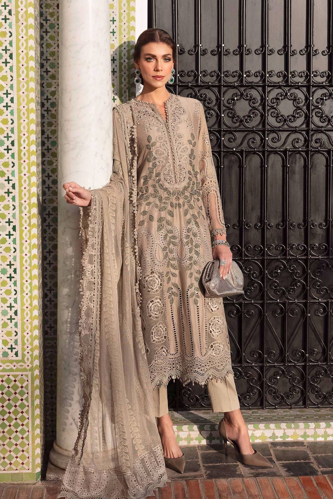 Maria B Brown | Chikankari Luxury Lawn Collection Replica