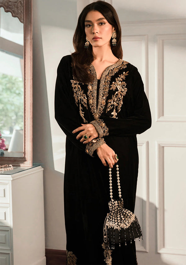 Ammara Khan Black Velvet Formal Collection Replica