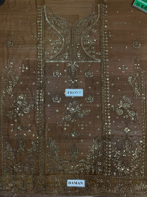 Asim Jofa Brown Chiffon Formal Collection Replica