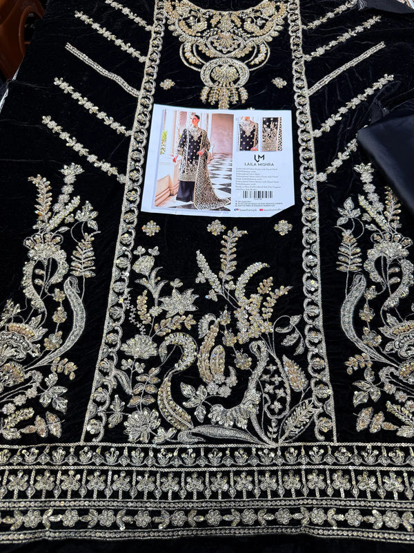 LAILA MISHRA VELVET 3PC BLACK