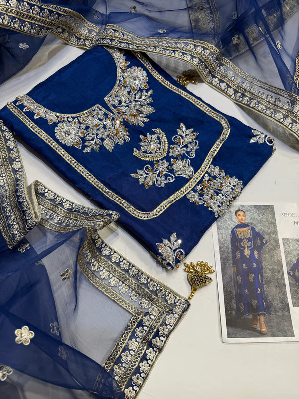 SEHRISH NADEEM MIRAL โ TASSEL SILK ROYAL BLUE