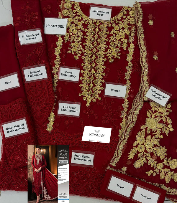 Azure| Red - Royal Crimson Chiffon Collection Replica