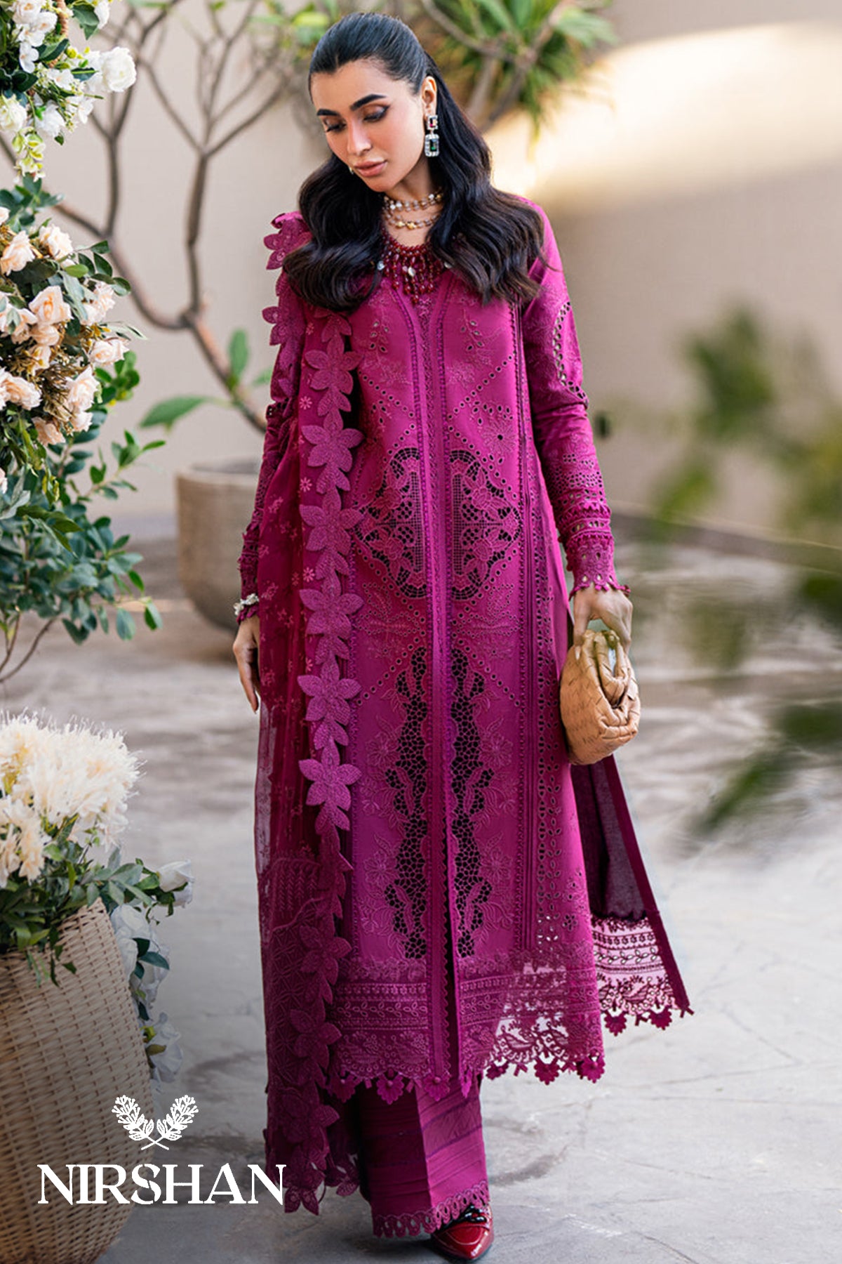 Qalamkar | Violet - Lawn Cotton Collection Replica