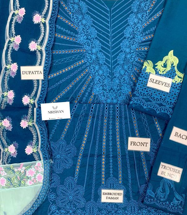 Crimson | Midnight Blue - Lawn Cotton Collection Replica