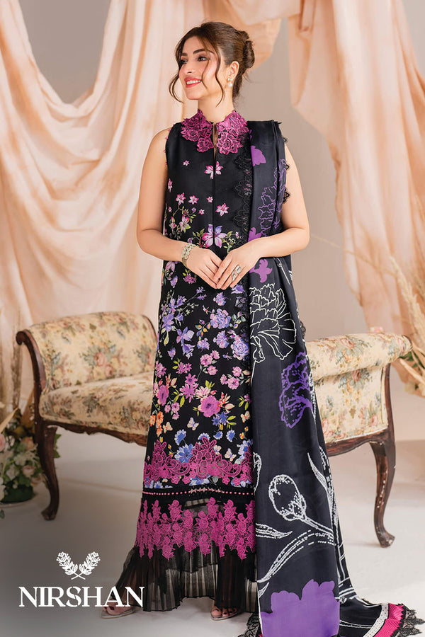 Asifa & Nabeel | Black - Lawn Collection Replica