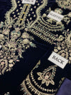 Afrozeh Navy Blue Velvet Formal Collection Replica