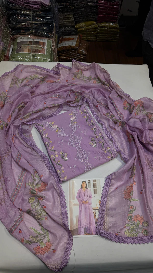 QALAMKAR LAWN KOMAL (Lilac)