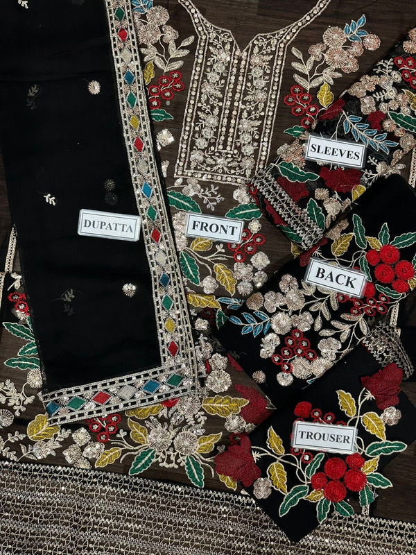 Rang Rasiya Black Chiffon Formal Collection Replica