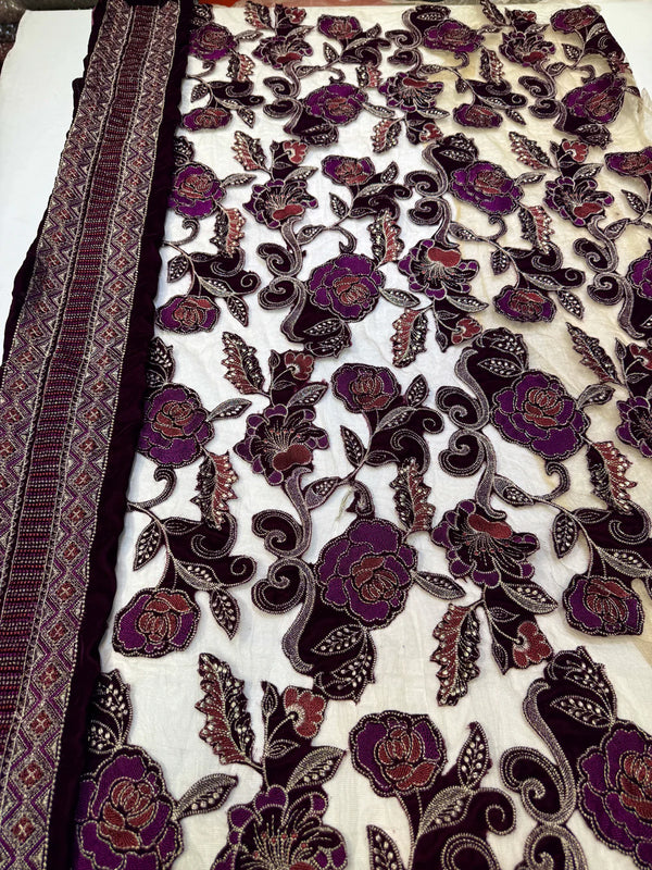 Hussain Rehar Velvet 05 Deep Purple 3Pc