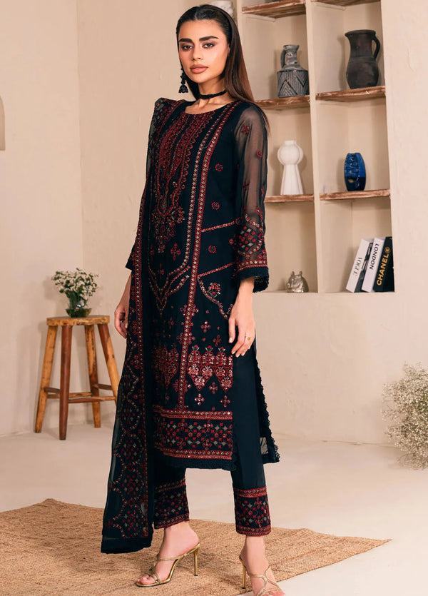 Noorma Kaamal Black Chiffon Formal Collection Replica