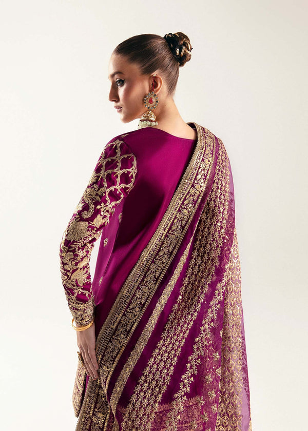 Kanwal Malik Maroon Organza Formal Collection Replica