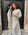 Maryum N Maria White Chiffon Formal Collection Replica