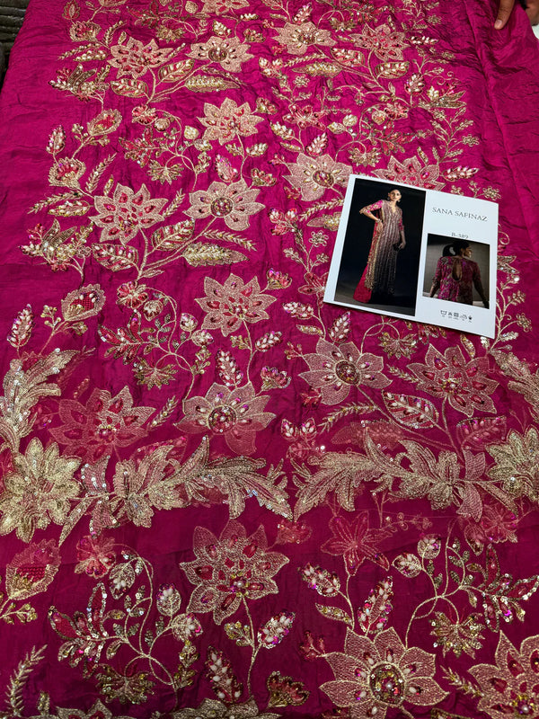 Sana Safinaz Signature Tassel Silk โ Shocking Pink Ensemble