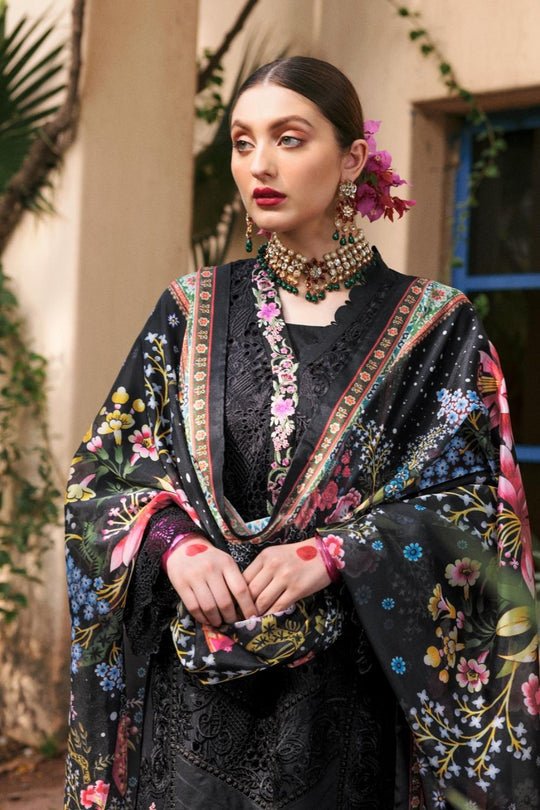 Ittehad | Black - Lawn Cotton Collection Replica
